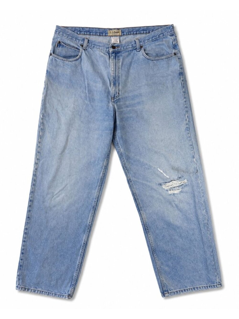 HK36 - "Vintage L.L.Bean Men's 42x32 Relaxed Fit Light Wash Distressed JeansSHOR